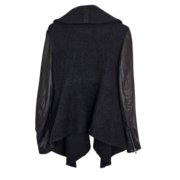 Theory Black Wool And Faux Leather Jacket - Picture 6 of 10